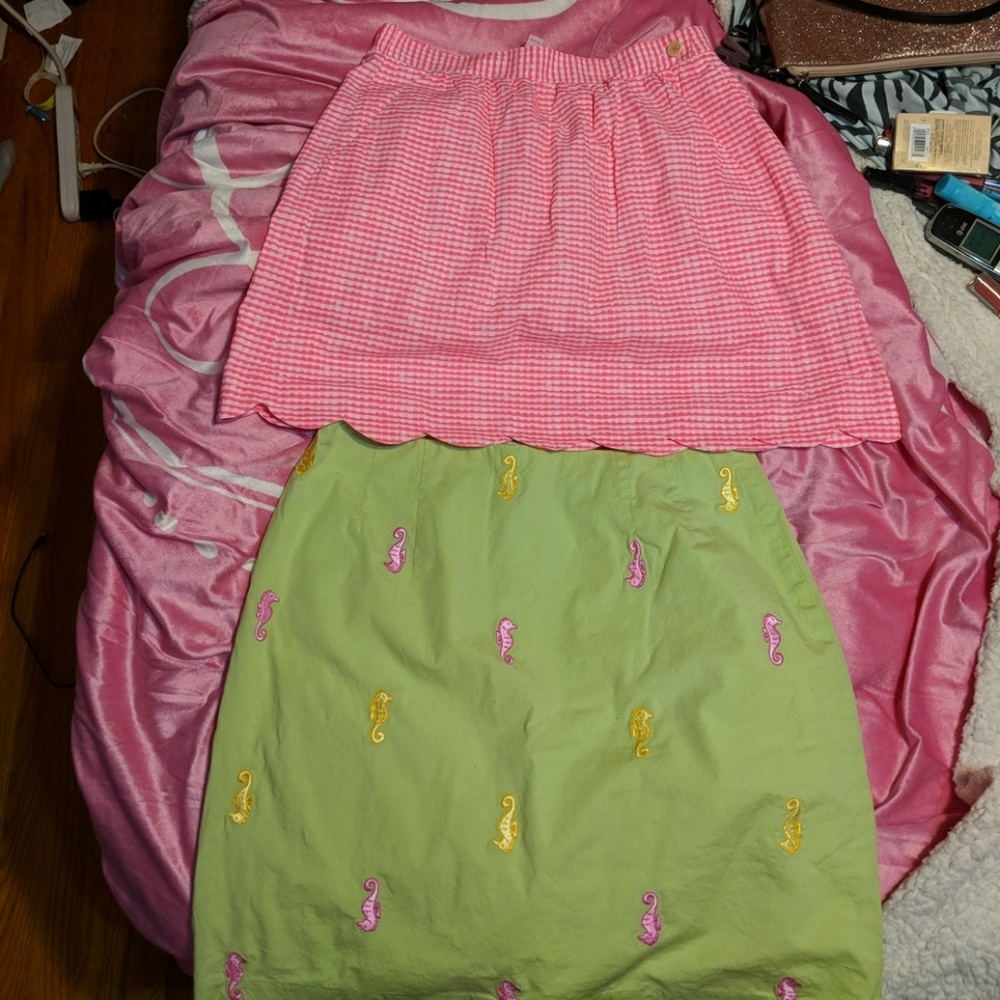 Two Lilly Pulitzer skirts.